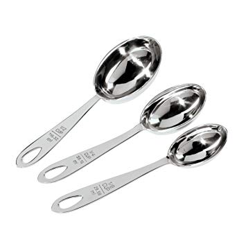 Oggi 7628 Stainless Steel 3-Piece Oval Measuring Cup Set