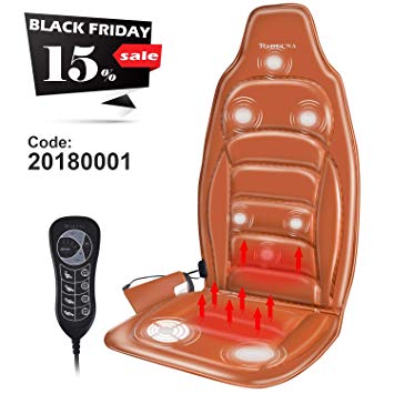 Car Massage Seat Cushion Electric Back Massager with Vibration and Heat - Massage Seat Chair with 8-Motor 5-Auto Program 4-Mode 3-Speed Neck Shoulder Back Buttocks Fatigue Relief Home Office Car Use