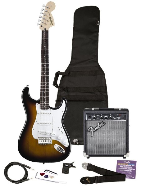 Squier 030-1600-032 SE Electric Guitar and Amplifier Starter Pack Brown Sunburst