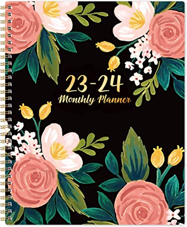 Monthly Planner 2023-2024 - Monthly Calendar 2023-2024 with Two-year Monthly Tabs, Jan 2023-Dec 2024, 9" x 11", Two Years Monthly Planner with Flexible Cover,Twin-Wire Binding, Perfect Organizer