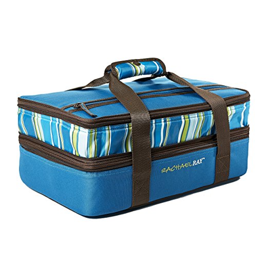 Rachael Ray Expandable Lasagna Lugger (Marine Blue Stripe)