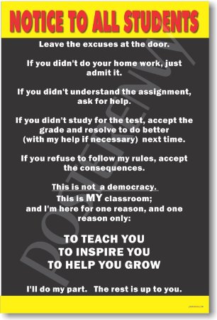 Notice to All Students - Classroom Motivational Poster