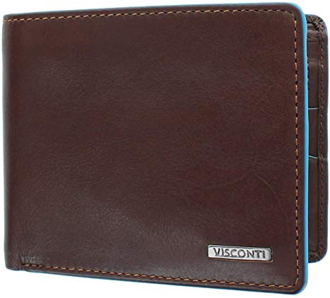 Visconti Alps Collection OZWALD Bi-Fold Leather Wallet - RFID Protected - ALP85 Brown