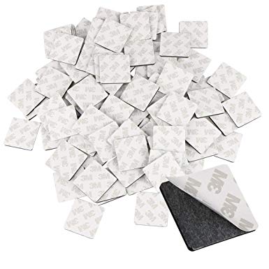 Kisslife 100 Pack Double Sided Foam Tape Stickers Strong Pad Mounting Adhesive - Strong Adhesion Black Square