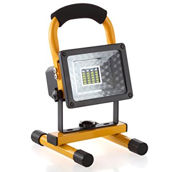 LED Rechargeable Flood Light, Portable 15W 24 LED Cordless Spotlight LED Emergency Work Light, Outdoor Waterproof Handheld Camping Security Light, 3 Mode, Yellow