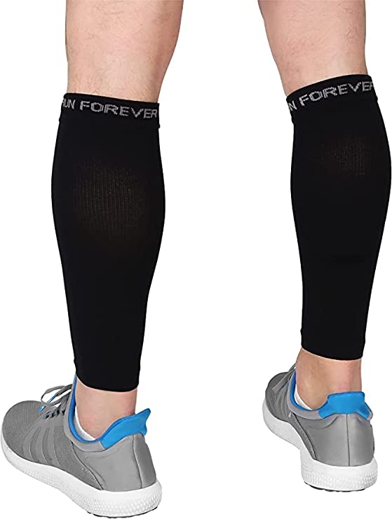 Calf Compression Sleeves - Leg Compression Socks for Runners, Shin Splint, Varicose Vein & Calf Pain Relief - Calf Guard Great for Running, Cycling, Maternity, Travel, Nurses (Black,XXL)