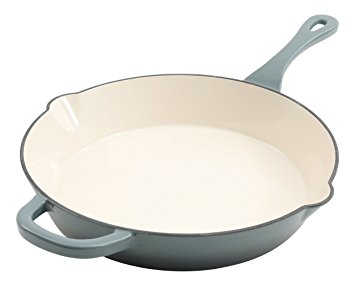 Crock Pot Artisan Enameled Cast Iron 12-Inch Round Skillet, Slate Grey