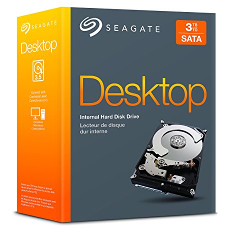 Seagate Desktop HDD 3TB 7200RPM SATA 6 Gb/s 64MB Cache 3.5" - Internal Drive Retail Kit (STBD3000100)