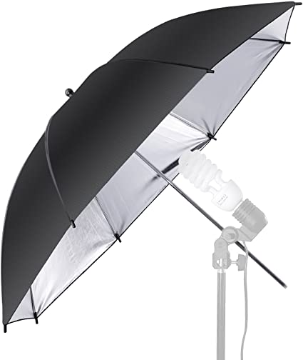 Neewer 33"/83cm Photo Studio Black/Silver Reflective Lighting Umbrella for Photography Studio Flash Light and Location Shoots