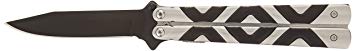 BladesUSA C-1130 Fantasy Folding Knife, Black Straight Edge Blade, Black/Silver Handle, 4-3/4-Inch Closed