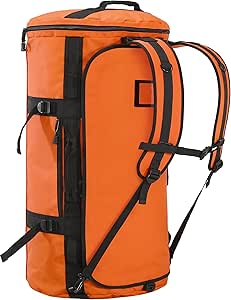 MIER Large Duffle Backpack Sports Gym Bag with Shoe Compartment, Heavy Duty and Water Resistant, Orange, 90L