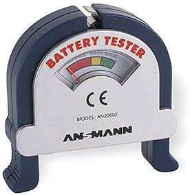 ANSMANN Analogue Battery Tester [Pack Of 1] Pocket-Sized Battery Health Check for AA, AAA, C, D, 9V Blocks and Coin Cells - Clear Display of Good, Low or Replace Battery Health