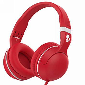 Skullcandy S6HSGY-406 Hesh 2 Over-Ear Headphone with Mic, Red/White