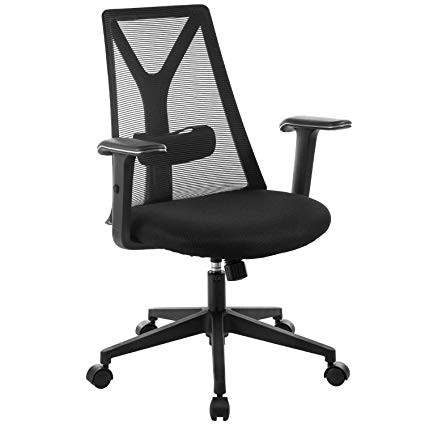 TOPSKY Mesh Office Computer Desk Task Executive Chair Adjustable Armrest (Black)