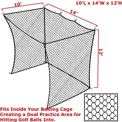 Select 10'x14'x12' Golf Practice Net Insert for a Batting Cage