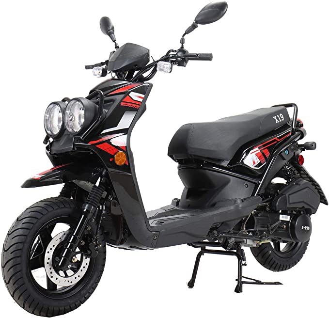 X-PRO X19 150cc Moped Scooter Street Scooter Gas Moped 150cc Adult Scooter Bike (Tested and Assembled, Black)