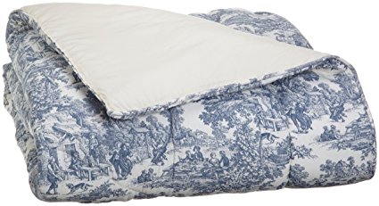 Victoria Park Toile Bed Comforter Queen Size, Blue