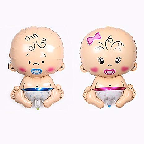 AnnoDeel 2 Pcs 20" x 31" Baby Balloon,Boy and Girl Large Size and Thickened Foil Balloons,Helium Balloons for Wedding Birthday Party Decoration