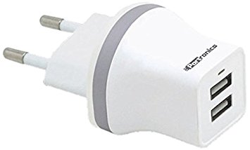 Portronics 2.1A Dual USB Charger (White)
