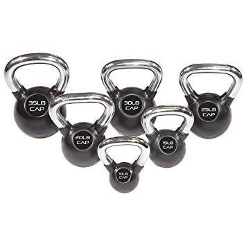 CAP Barbell Rubber Coated Kettlebell with Chrome Handle