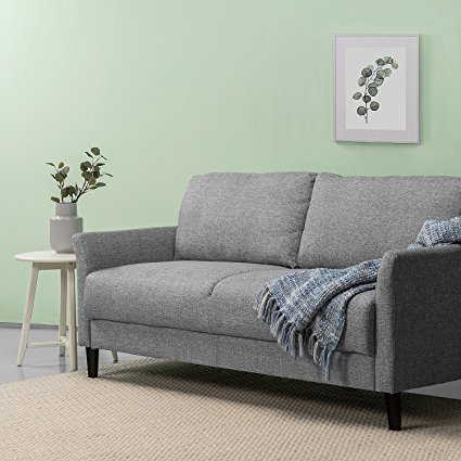 Zinus Classic Upholstered 71in Sofa / Living Room Couch, Soft Grey