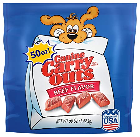 Canine Carry Outs Beef Flavor Dog Treats, 50-Ounce(Pack Of 4)