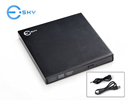 Esky® Portable Slim External USB DVDROM DVDRW Burner Writer Optical Drive For Laptop Netbook Notebook PC