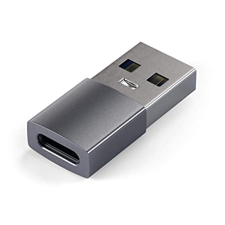 SATECHI Type-A to Type-C Adapter Converter - USB-A Male to USB-C Female - Compatible with iMac, MacBook Pro/MacBook, Laptops, PC, Computers and More (Space Gray)