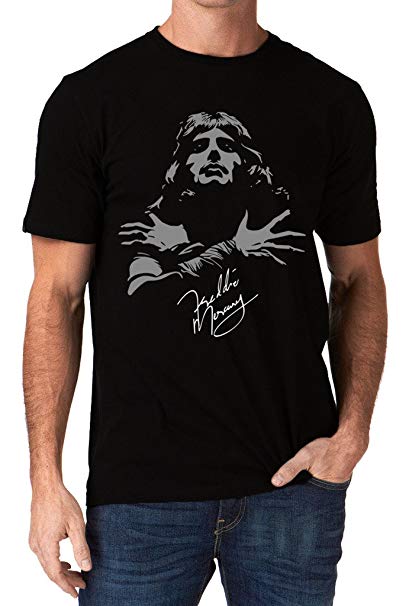 Freddie Mercury Queen Band Autograph Sign Men's T-Shirt