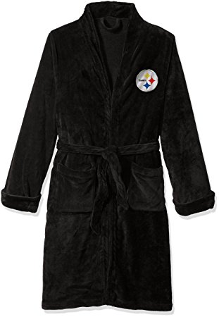 The Northwest Company Officially Licensed NFL Pittsburgh Steelers Men's Silk Touch Lounge Robe, Large/X-Large