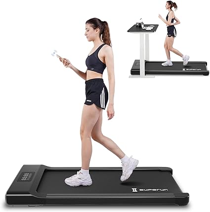 SupeRun Under Desk Treadmill, Walking Pad, Portable Treadmill with Remote Control LED Display, Quiet Walking Jogging Machine for Office Home Use
