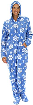 SleepytimePjs Women’s Printed Fleece Onesie PJs Footed Pajama