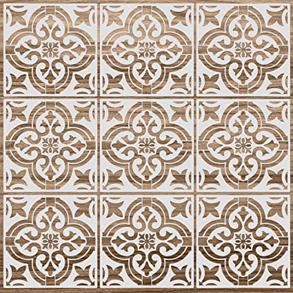 Mandala Reusable Stencil 12 x 12 Inches Wall Templates Tile Pattern Stencil Mandala Drawing Templates for DIY Scrapbooks Wall Floor Home Decors (9 Pieces)