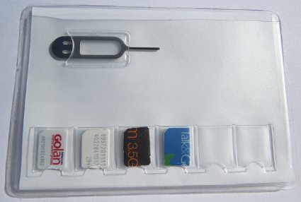 SIM Card Holder Storage Case for 6 NANO SIM CARDS - including Iphone Tray Eject Pin Tool