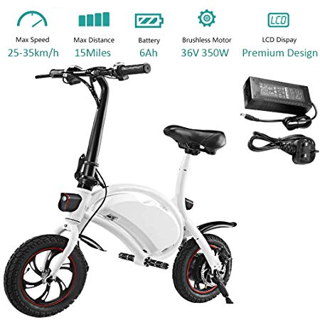 350W Folding Electric Bicycle with 15Mile Range Collapsible Lightweight Aluminum E-Bike Built-in 36V 6AH Lithium-Ion Battery, APP Speed Setting and Handlebar Display