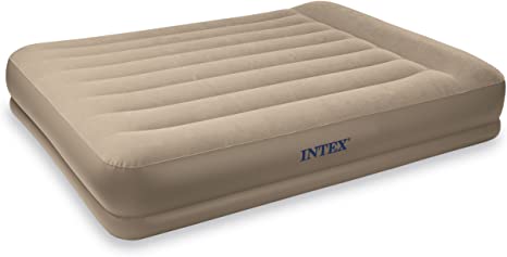 Intex Pillow Rest Mid-Rise Airbed with Built-in Pillow and Electric Pump, Twin, Bed Height 13 3/4"