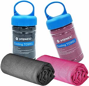 YQXCC 2 Pack Cooling Towel (47"x12") Ice Towel for Neck, Soft Breathable Chilly Towel, Microfiber Cool Towel for Yoga, Golf, Gym, Camping, Running, Workout & More Activities