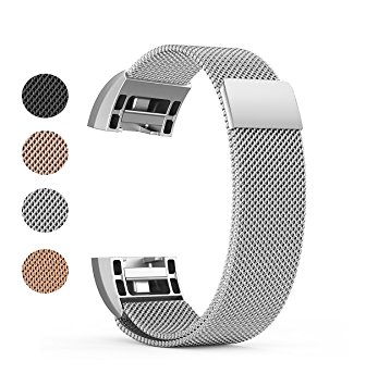 Fitbit Charge 2 Band Metal, BeneStellar Stainless Steel Milanese Metal Small & Large Band for Fitbit Charge 2