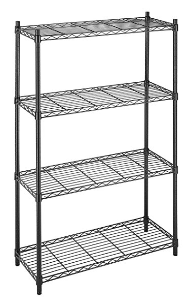 Whitmor 6070-322 Supreme 4-Tier Shelving Unit, Black