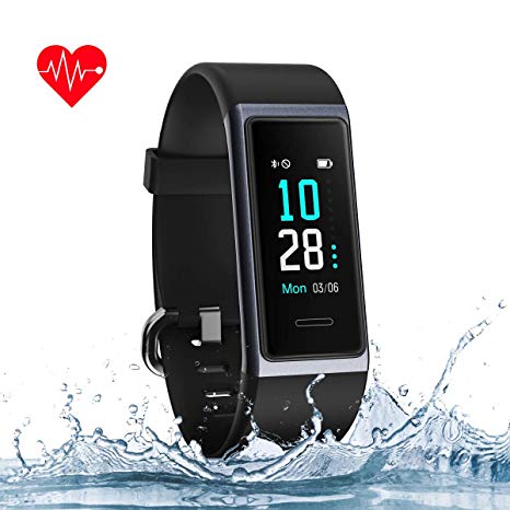 MUZILI Fitness Band Activity Tracker Heart Rate Monitor IP68 Waterproof Smart Fitness Tracker Watch with Sleep Monitor Step Calorie Counter Stopwatch Call Message Notification for Women Men
