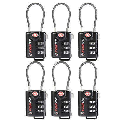 TSA Approved Cable Luggage Locks, Re-settable Combination with Alloy Body …