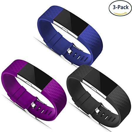 Maledan Replacement Bands for Fitbit Charge 2, Available in Different Colors and 3 Styles