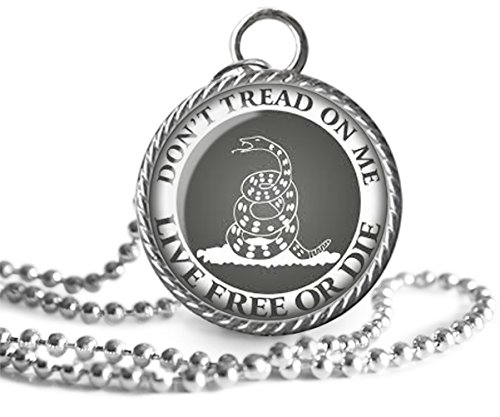 Don't Tread On Me Necklace, Inspirational Quote Image Pendant Handmade