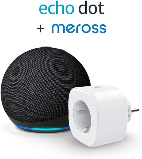 Echo Dot (5ª generazione, modello 2022), Antracite   Meross Smart Plug (presa intelligente con connettività Wi-Fi), compatibile con Alexa - Kit di base per Casa Intelligente