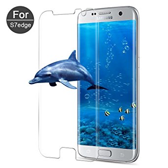 Galaxy S7 edge Screen Protector, Vanzon® [1 Pack] Samsung Galaxy S7 edge Tempered Glass 3D Screen Protector, 9H Hardness, Bubble Free, Anti-Fingerprint HD Screen Protector Film