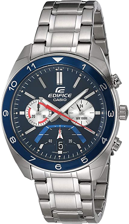 Casio Men's Edifice Quartz Watch with Stainless Steel Strap, Silver, 21.7 (Model: EFV-590D-2AVCR)