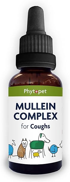 PhytoPet Mullein Complex | 30ml |100% Natural Herbal Remedy | Coughs and Respiratory Support | for Dogs, Cats, Horses, Birds, Pets |