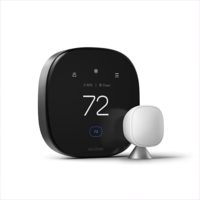 ecobee Smart Thermostat Premium with Siri and Alexa and Built in Air Quality Monitor and Smart Sensor