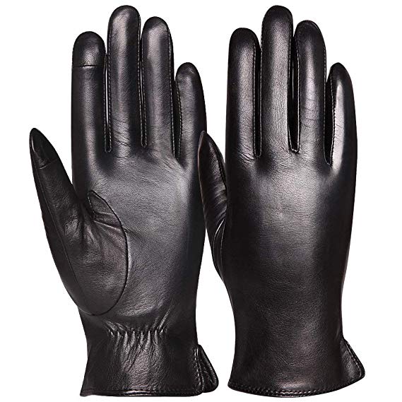T-GOTING Womens Winter Gloves Warm Lined Touch Screen Driving Gloves (Black, X-Small)