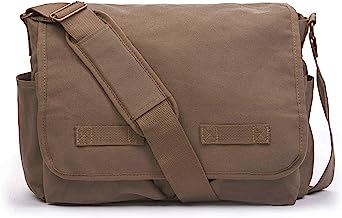 Sweetbriar Classic Vintage Messenger Bag - Original Heavyweight Cotton Canvas Shoulder Bag with Upgraded Features